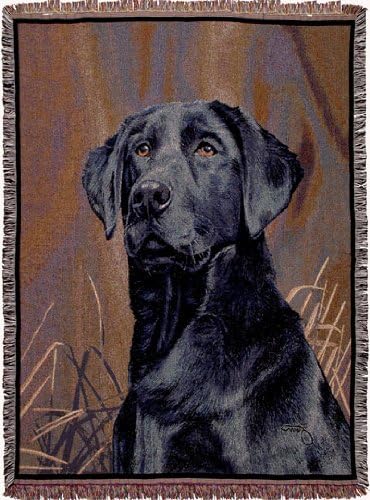 Black Lab Tapestry Throw Blanket 