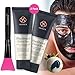 AsaVea Black Mask Peel off Mask With Brush - Activated Charcoal Deep Pore Cleansing Mask, Blackhead Remover Peel Off, Blackhead Purifying Peel Off Mask and Brush Set 2 Pcs