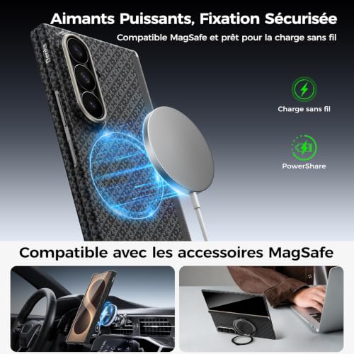 BENKS Samsung Galaxy Z Fold 8 Ultra Case with Tempered Glass, Aramid Fiber Kevlar Ultra Thin Rugged Case with Hinge Protection, Compatible MagSafe, ArmorGrid Air Grand Combo