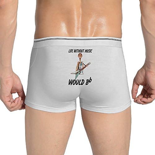 Men's Bassist Life Without Music Would BB Boxer Brief Classical Underwear White XXL