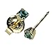 Gold Mini 3mm December Blue Green Birthstone Ear Piercing Earrings 