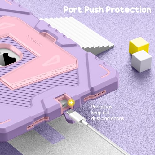 FINTIE Kids Case for iPad (A16) 11th Generation 11 Inch (2025), iPad 10th Generation 10.9 Inch (2022), Fully-Body Rugged Heavy Duty Shockproof Kiddie Case Built-in Stand for Boys & Girls, Purple