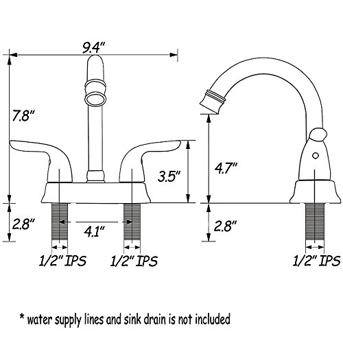Comllen Commercial Antique Two Handle Lavatory Bronze Bathroom Faucet, Oil Rubbed Bronze Bathroom Faucet