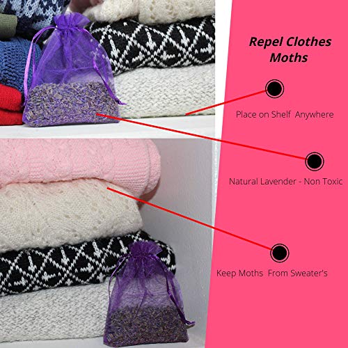 Lavender Sachet and Cedar Bags Moth Repellent Sachets (20 Pack) Home