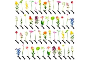 DX GRANDWAY 50PC MIXED Bean Sprout Hair Clips Pack Little Leaf Leaves Rave Plur Festival EDM Concert Flower Grass Cute Small Straight Hairpins Funny Costume Barrette Headwear Hair Accessories Party Headwear Pin
