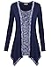 Women Cardigans on Sale,Timeson Women's Irregular Long Sleeve 2-in-1 Vest Cardigan with An Open Front Deep Blue X-Large