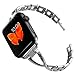 Huishang for Apple Watch Accessories, Women Jewelry Bangle Metal Stainless Steel Adjustable Bracelet with Rhinestone 38MM 40MM Editions Wristband for Apple Watch (Metal Silver 38mm/40mm)