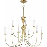 Maxim Paloma - 9 Light Chandelier-28 Inches Tall and 36 Inches Wide-Gold Leaf Finish -Traditional Installation