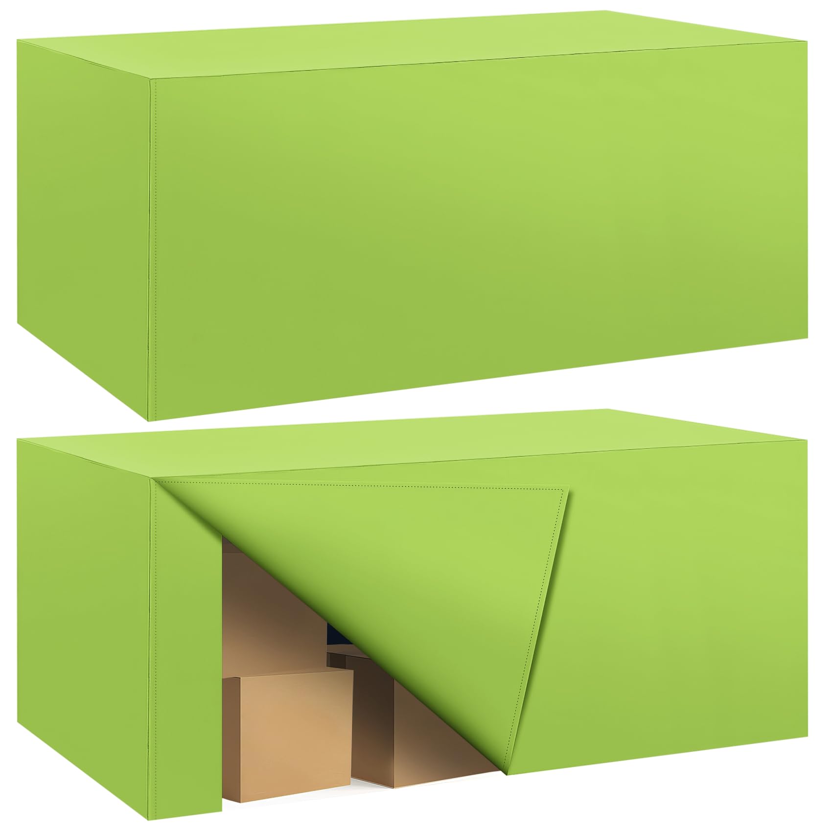 Photo 1 of **1-PACK** Fitted Tablecloth for 8 Foot Rectangle 96 x 30 Inch Apple Green Table Cover Water Resistant Polyester Cloth for Folding, Parties,Display, Trade Show (Apple Green)