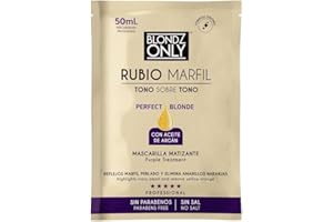 Blondz Only Purple Conditioner Treatment Mask Rubio Marfil Blonde Pearl with Argan Oil Perfect Blonde Toner (Beige) Pack of 2 Sachet 3.38 Fluid Ounce (100 ml)