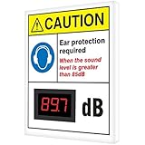Accuform SCS605 Decibel Meter Sign,12 x 10 inch