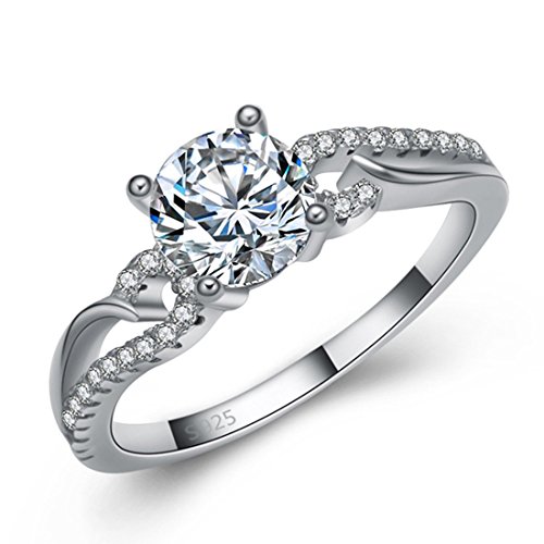Women's 925 Sterling Silver Minimalist Aesthetic Zircon Angel Wings wWedding Ring