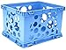 Storex Mini Crate, 9 x 7.75 x 6 Inches, School Blue, 3 Pack