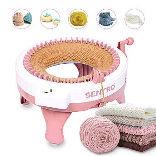 Knitting Machine with Row Counter, 48 Needles Smart Weaving Loom Round Knitting Machines, Knitting Board Rotating Double Knit Loom for Sock/Hat, Weaving Loom for Adults or Kids
