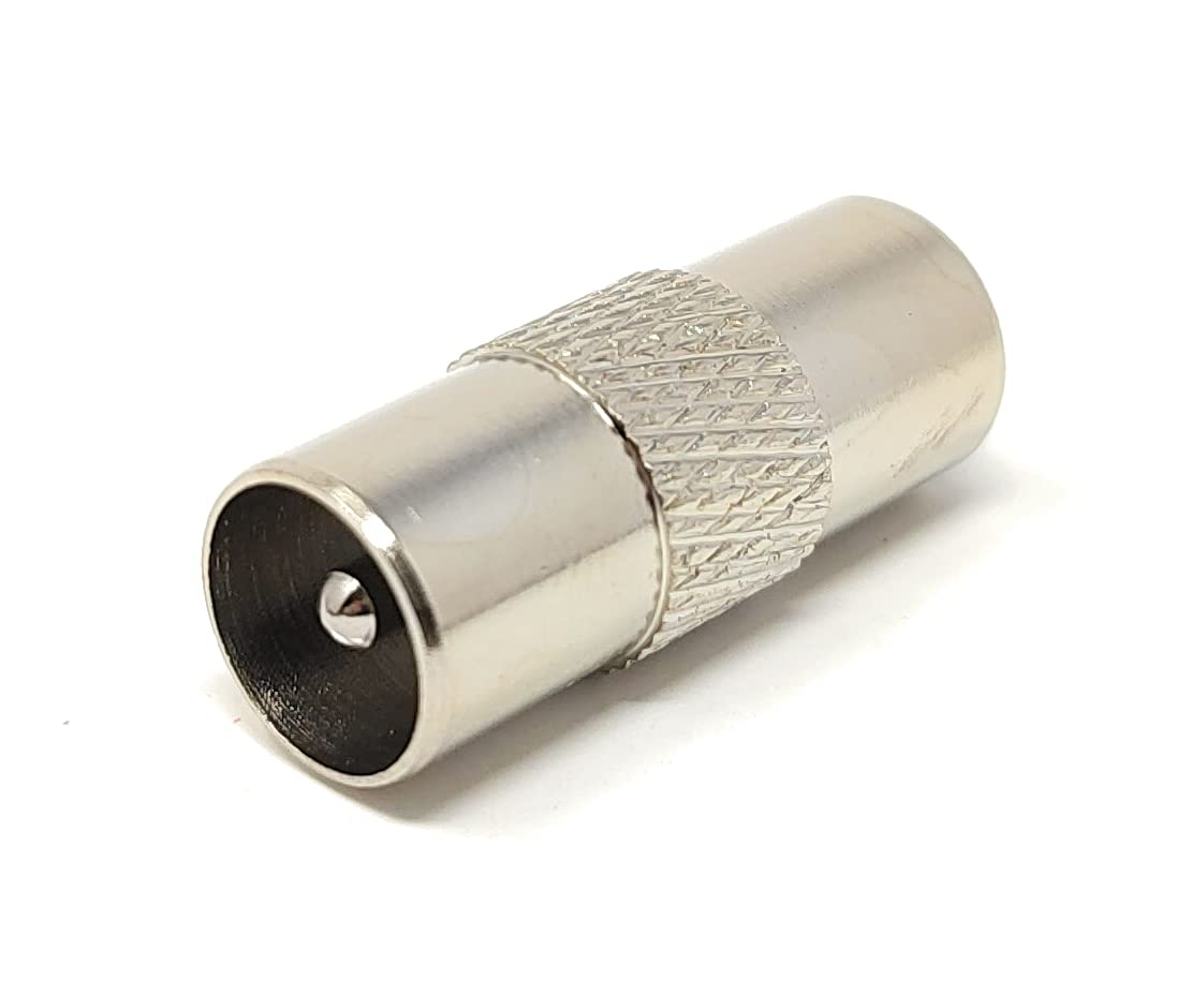 Maincore 1pcs TV Aerial Cable Male To Male RF Coaxial Joiner Coupler Adapter Plug All Metal (1)