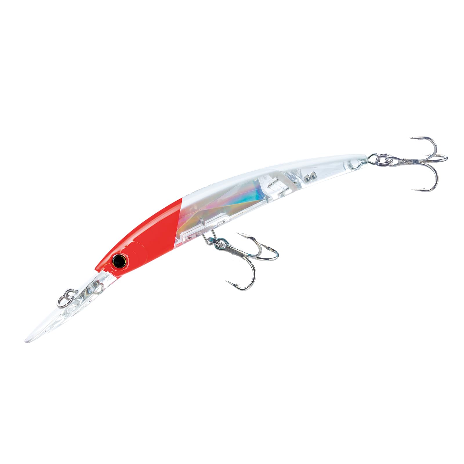 Yo-Zuri Crystal 3D Minnow Deep Diver Jointed Lure, Red Head, 5-1/4-Inch