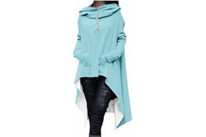 AIHIHE Women's Irregular Hem Long Hoodies Plus Size Casual Baggy Pullover Tops 2023 Fall Fashion Tunic Blouse