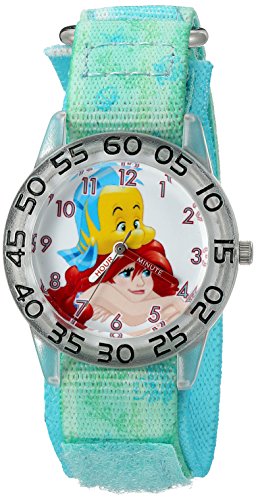 Disney Girl's 'Ariel' Quartz Plastic and Nylon Watch, Color Green (Model: W002912)