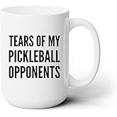 Panvola Tears of My Pickleball Opponents Sports Player Coffee Mug Ceramic Cup Novelty Drinkware (15 oz, White)