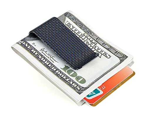 CL Carbonlife(TM) Carbon Fiber Glossy Money Clip Credit Card Business Card Holder Blue M