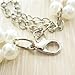 kilofly White Faux Pearl False Collar Necklace, Lili, with Rhinestone Cat Pin
