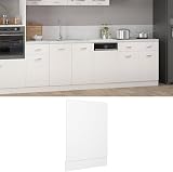vidaXL Front Dishwasher Panel Cabinet White Chipboard 45 x 3 x 67 cm view 2