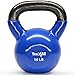 Yes4All Kettlebell, 50 lb Vinyl Coated Cast Iron Strength Training Kettlebells for Home Gym Exercises, Heavy Weights Gym, Fitness, Full Body Workout Equipment, Push up, Grip, Strength Training - Blue