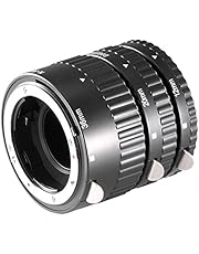 Neewer 12mm, 20mm, 36mm Nero Auto Focus Kit di Tubi d’Estensione Macro per Fotocamere Nikon SLR e Nikkor AF, AF-S, D, G e Obiettivi VR serie (Metallo)