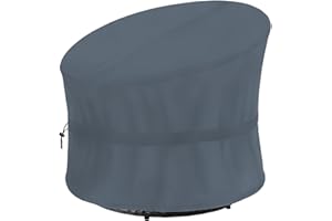 TORUTA Papasan Chair Covers 52" 420D durable waterproof material Patio Outdoor Furniture Wicker Saucer Rocking Swivel Chair Slip Covers Protection-Grey