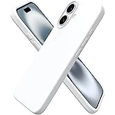 ORNARTO Compatible with iPhone 16 Case 6.1", Slim Liquid Silicone 3 Layers Full Covered Soft Gel Rubber Shockproof Phone Case, Protective Cover with Anti-Scratch Microfiber Lining-White