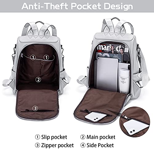 WESTBRONCO Backpack Purse for Women Leather Travel Anti Theft Large