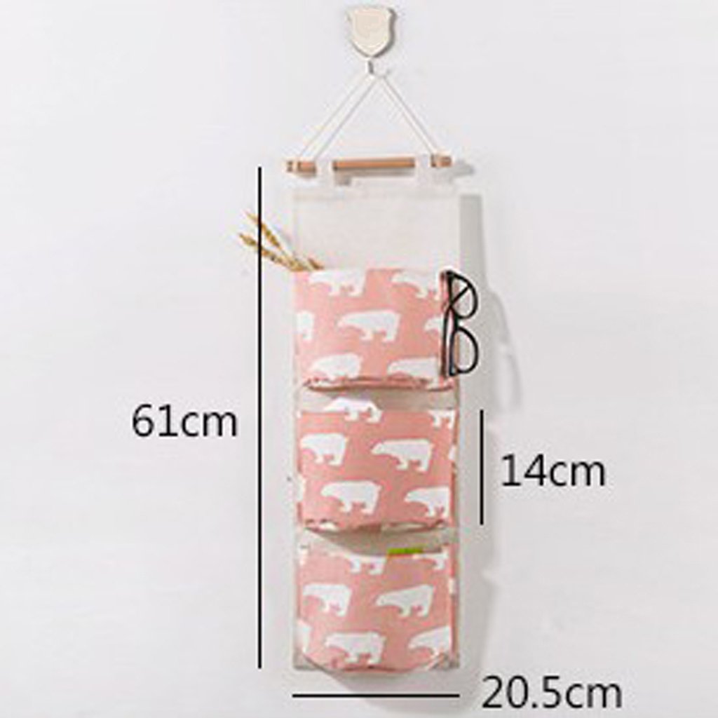 D DOLITY 3 Bolsillos de Puerta Armario Colgante Pared Plegable