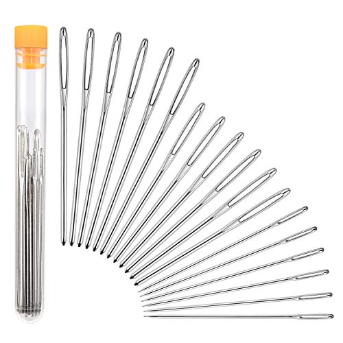MENOLY 18 Pcs Large Eye Blunt Needles, Stainless Steel Yarn Knitting Needles Sewing Needles Darning Needles 3 Size with Storage Bottle - Thumbnail 7
