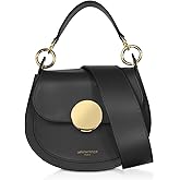 LeParmentier Yucca Soho Leather Top-Handle Shoulder Bag, 7.9 x 6.7 x 2.4 inches