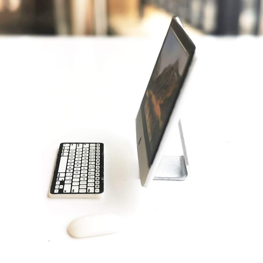 Dollhouse Decoration Miniature Accessories Dollhouse Computer Laptop Tablet Phone Simulation Accessories for Doll 1/6 1/12 Miniatures Play Set - 3 Pcs