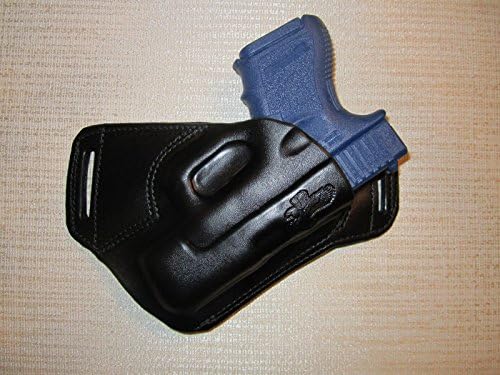FITS Glock 26 & 27 & 33 Leather SOB, OWB Belt Holster, RH, Ultra Slim Design