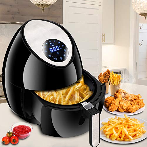 ZENY Electric Air Fryer w/Touch Screen Control 1500W 3.7QT, 7 Presets