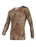 Allegra K Mens V Neck Long Sleeve T Shirts Leopard Print Slim Fit Top
