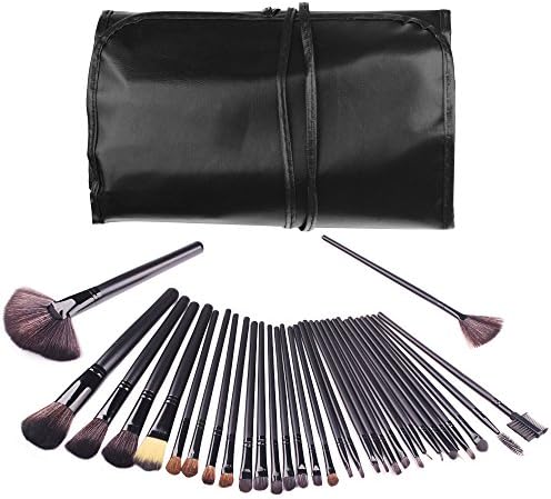 Makeup Brush Set,32 Pieces Professional Makeup Brushes Essential Cosmetics With Case, Face Brush Eye Shadow Brush Eyeliner Brush Foundation Blush Brush Lip Brush (Black) Alluremake