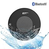 GJTWireless Bluetooth Waterproof Shower Speaker:3.0 Speaker, Mini Water Resistant Wireless Shower Speaker,Portable Speakerphone with Built-in Mic,Bathroom,Pool,Boat,Beach,&Outdoor(Black)
