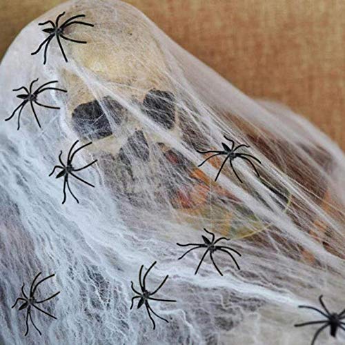 Halloween Decorations Spider Web, Stretch Cobwebs for Halloween Indoor/Outdoor Decoration 400sqft with 30 Fake Spiders