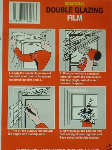 DOUBLE GLAZING FILM DRAUGHT INSULATION KIT WINDOWS 6sqm