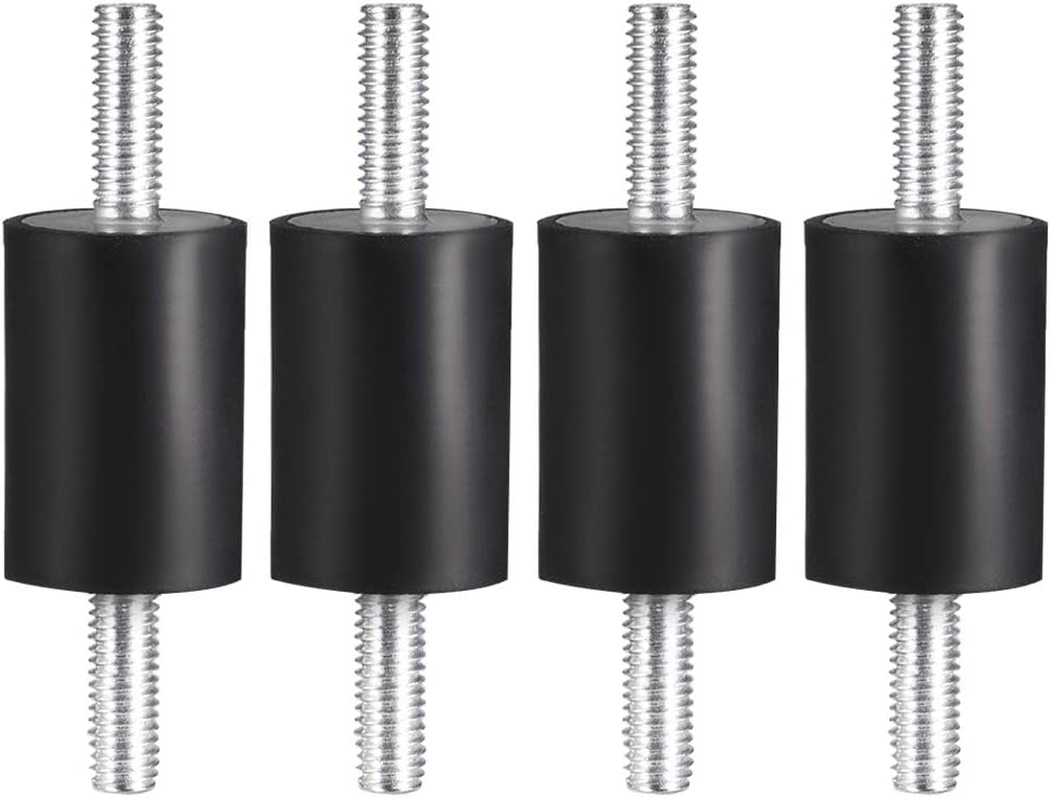 sourcing map 20 x 30mm Rubber Mounts,Vibration Isolators,Shock Absorber with M6 x 18mm Studs 4pcs
