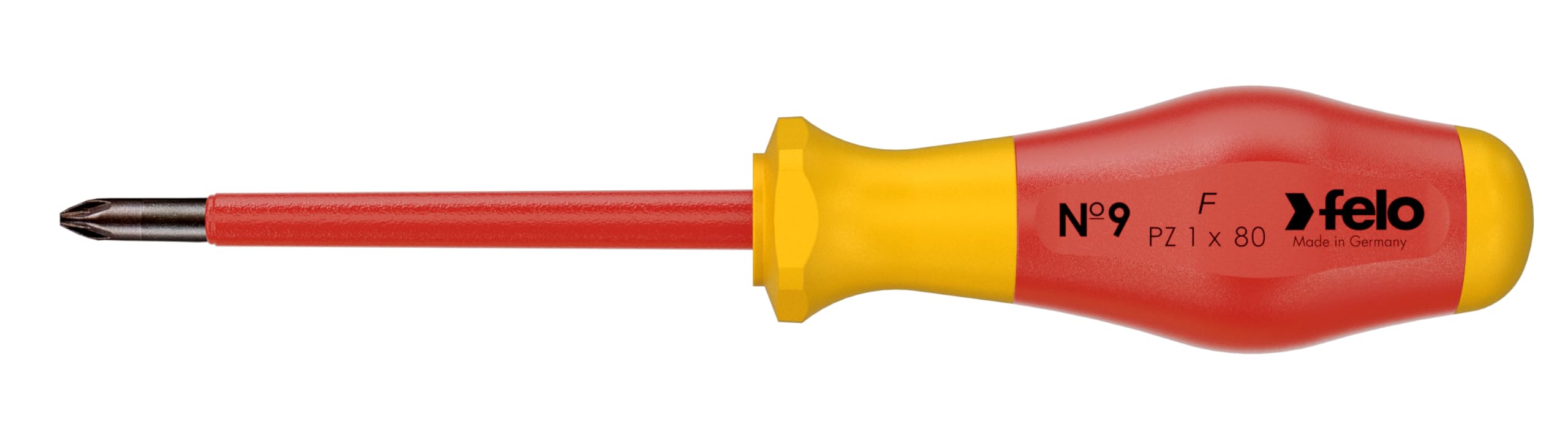 Destornillador aislado VDE Felo Series Nº 9 PZ1x80 mm.