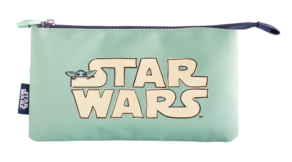 Grupo Erik 3 Compartment Pencil Case - Star Wars Gifts | School Pencil Case, Cute Makeup Bag, Back to School Supplies, Office Stationery Supplies | The Mandalorian Grogu Gifts