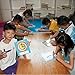 ZazzyKid Time Learning Analog Clock for Kids - Pack of 5 (7 x 8 Inches) with 5 Erasable Markers: Teach Children to Tell The Time