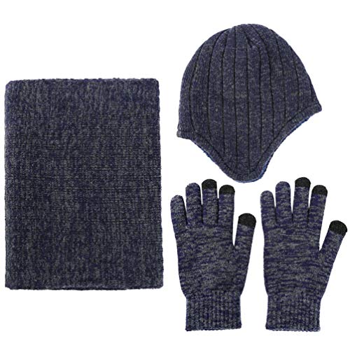 [- VBIGER Women Men Winter Hat Scarf Gloves Knitted Set,3 Pieces  -]