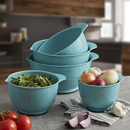 KitchenAid Classic Mixing Bowls, Set of 5, Aqua Sky 2 Pricepulse
