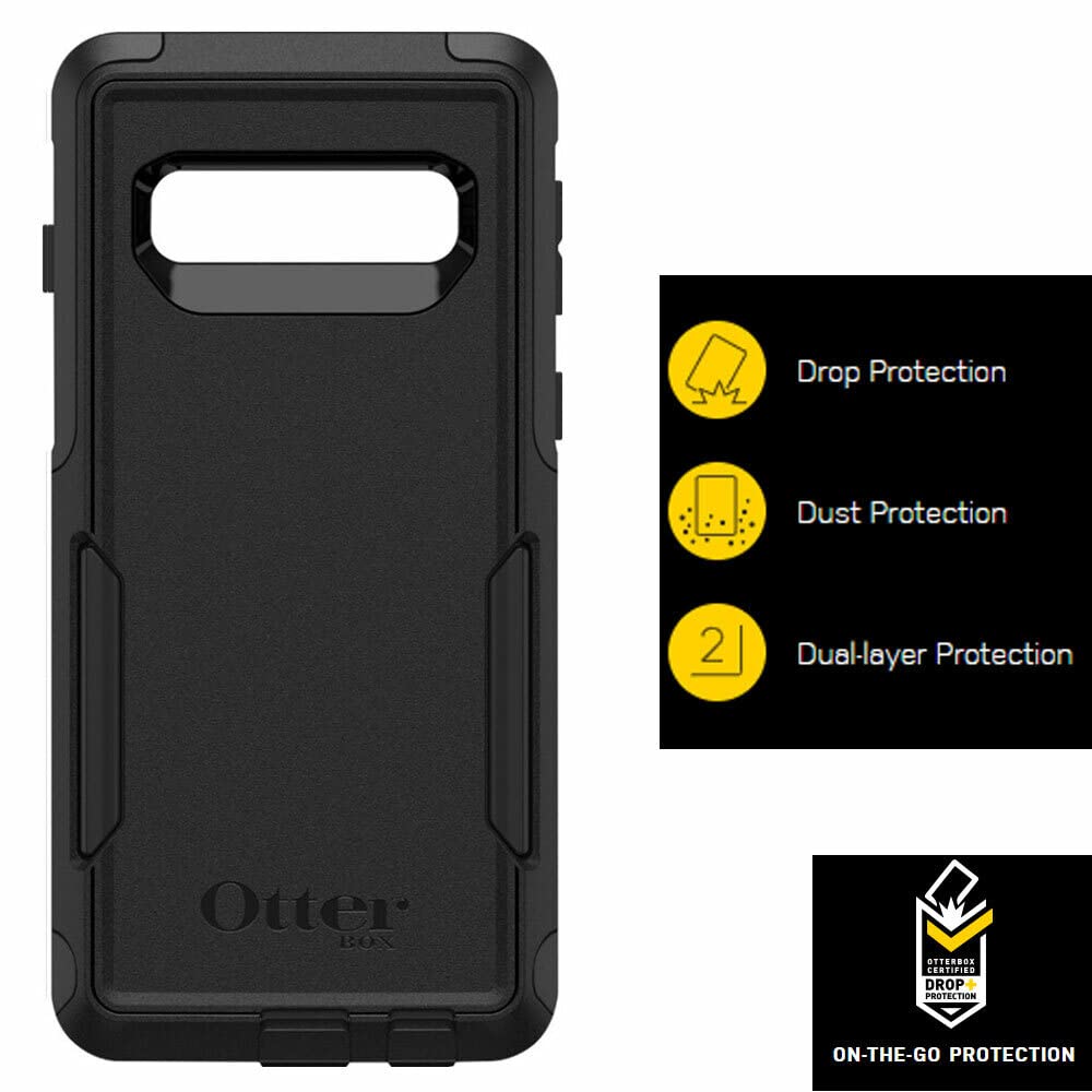 OtterBox Galaxy S10 Commuter Series Case - BLACK, slim & tough, pocket-friendly, with port protection