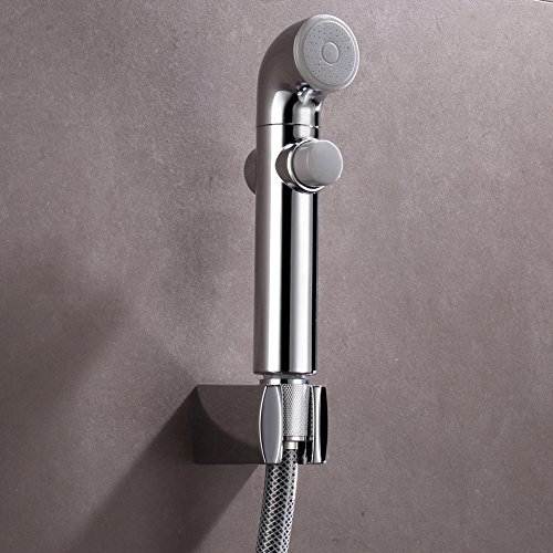SonTiy Handheld Bidet Sprayer Shattaf Cloth Diaper Sprayer for Toilet Attachment with Adjustable Water Pressure Control Shut-off Brass T- Valve ABS Chrome